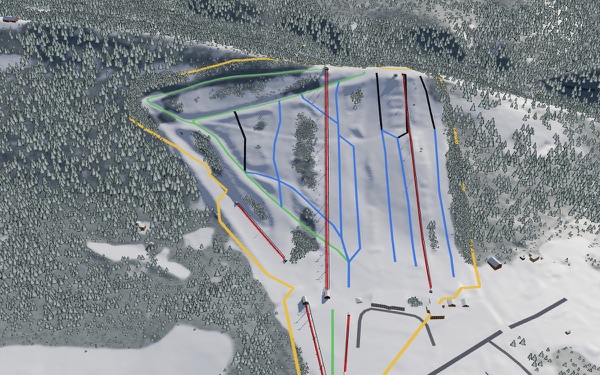 Tussey Mountain Ski Area 3D trail map