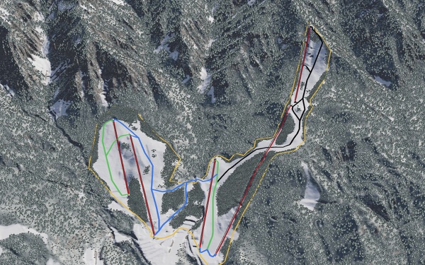 Wakasa Hyounosen Skiing Area 3D trail map