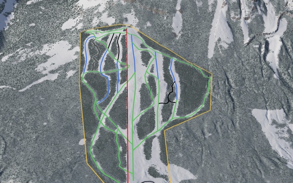 Wapiti Ski Hill 3D trail map