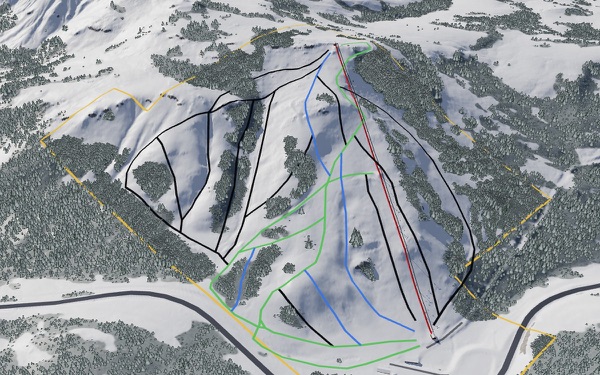 Warner Canyon 3D trail map