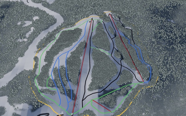 Whispering Pines 3D trail map