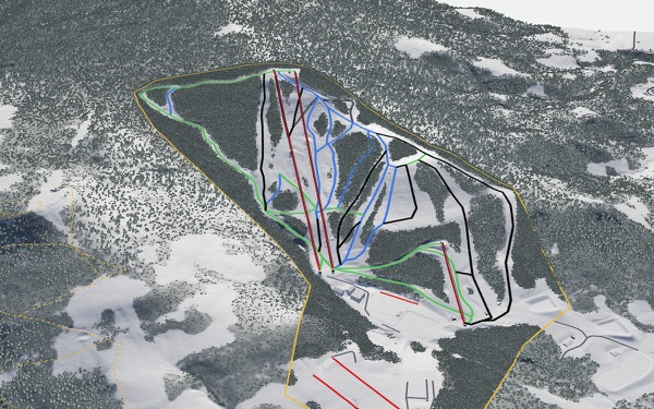 White Grass Ski Touring Center 3D trail map