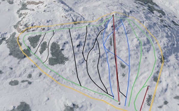 White Hills Ski Resort 3D trail map