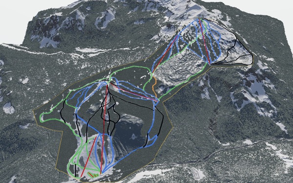 White Pass Ski Area 3D trail map