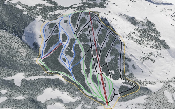 White Pine Ski Resort 3D trail map