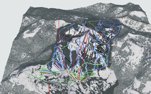 Whitefish Mountain Resort 3D trail map