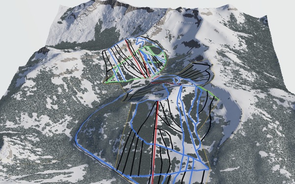 Whitewater Mountain Resort 3D trail map