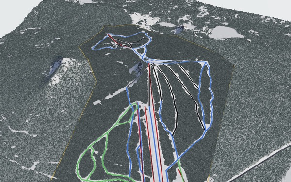 Willamette Pass Resort 3D trail map