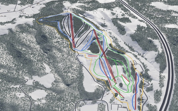 Winterplace Ski Resort 3D trail map