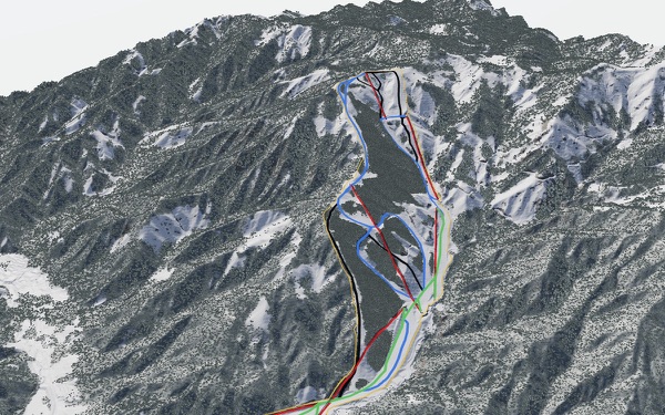 Yabuhara Kogen Ski Area 3D trail map