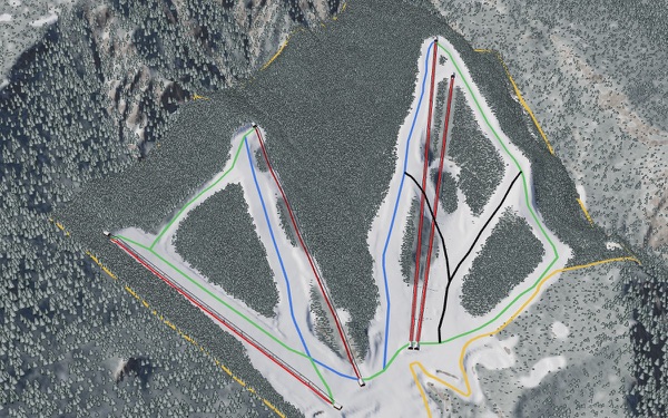 Yachiho Kōgen Ski Resort 3D trail map