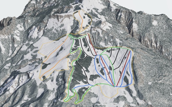 Yamadaboku Wild Snow Park 3D trail map