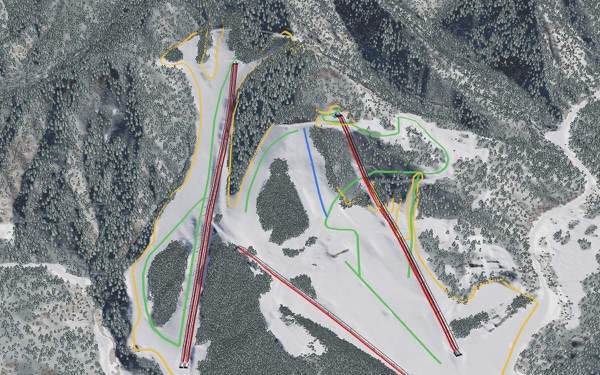 Yonezawa Snow World 3D trail map