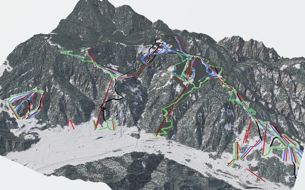 Yuzawa Kogen Ski Resort 3D trail map